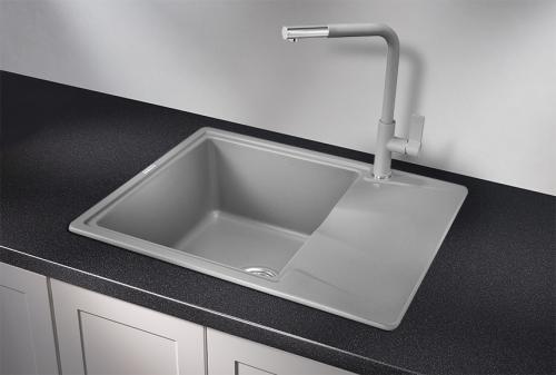 Кухонная мойка GRANULA 6201, АЛЮМИНИУМ, кварц