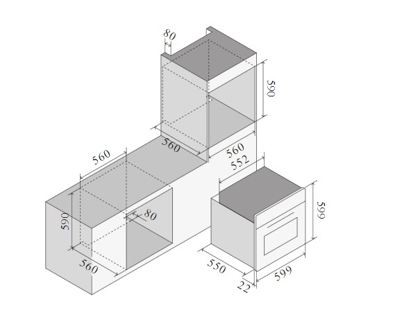 Духовой шкаф ILVE OV60-SNT3/MGG графитный (ручки латунь)