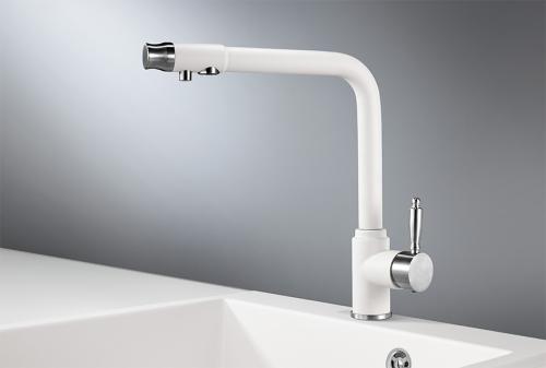 Кухонный смеситель GRANULA 2301, АРКТИК (БЕЛЫЙ)