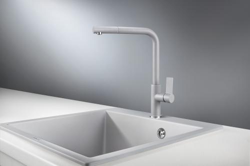 Кухонный смеситель GRANULA 2502, АЛЮМИНИУМ