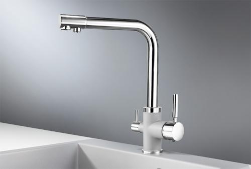 Кухонный смеситель GRANULA 3015, XРОМ/АЛЮМИНИУМ