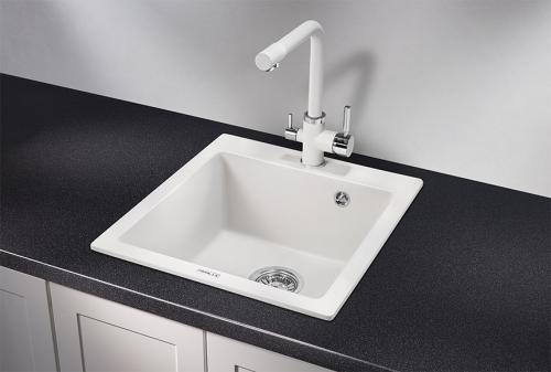 Кухонная мойка GRANULA 4651, АРКТИК (БЕЛЫЙ), кварц