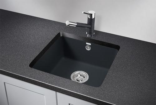 Кухонная мойка GRANULA 3601, ШВАРЦ (чёрный металлик), кварц