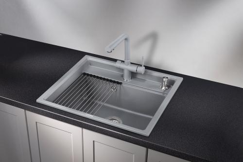 Кухонная мойка GRANULA KS-6003, АЛЮМИНИУМ, кварц