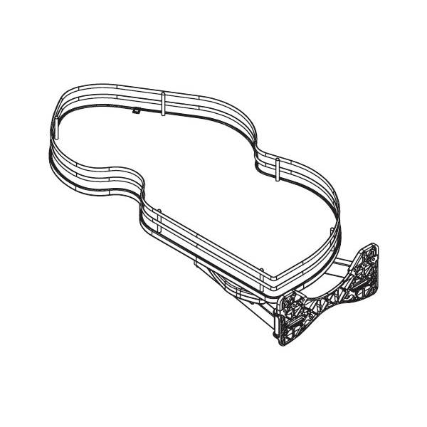 Механизм Combi'S 2 в угловую базу 900 мм, правый, отделка хром + белый