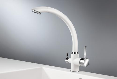 Кухонный смеситель GRANULA 2167, АРКТИК (БЕЛЫЙ)