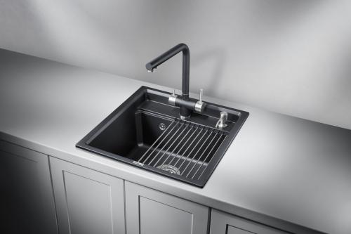 Кухонная мойка GRANULA KS-5002, ШВАРЦ (чёрный металлик), кварц