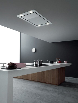 Falmec Design+ SIRIO soffitto 90 vetro bianco