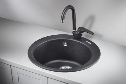 Кухонная мойка GRANULA 4801, ЧЁРНЫЙ, кварц