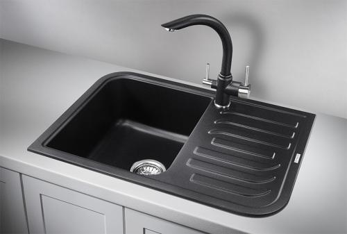 Кухонная мойка GRANULA 7001, ЧЁРНЫЙ, кварц