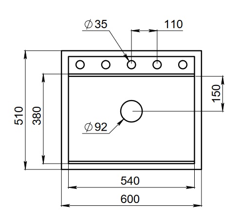 Кухонная мойка GRANULA KS-6003, АЛЮМИНИУМ, кварц