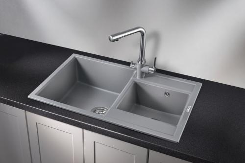 Кухонная мойка GRANULA 8201, АЛЮМИНИУМ, кварц