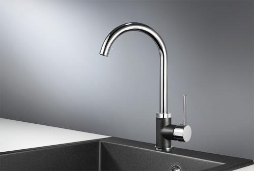 Кухонный смеситель GRANULA 3125, XРОМ/ЧЁРНЫЙ