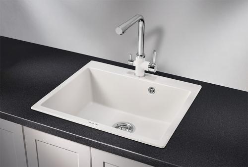 Кухонная мойка GRANULA 6001, АРКТИК (БЕЛЫЙ), кварц