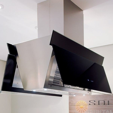 Falmec Design+ BUTTERFLY isola 90 inox vetro nero (800)