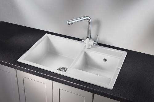 Кухонная мойка GRANULA 8201, АРКТИК (БЕЛЫЙ), кварц