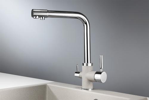 Кухонный смеситель GRANULA 3015, XРОМ/БАЗАЛЬТ