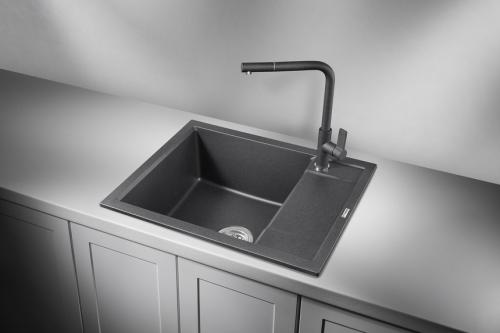 Кухонная мойка GRANULA 6002, ЧЁРНЫЙ, кварц