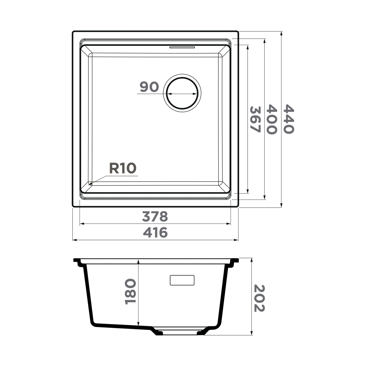 Omoikiri Yoru 42-U-WH Artgranit/белый