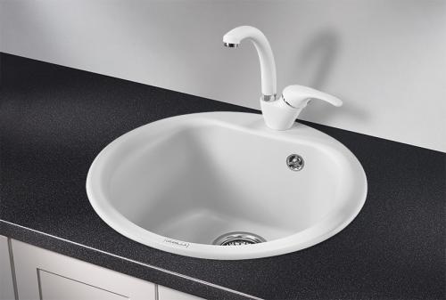 Кухонная мойка GRANULA 5101, АРКТИК (БЕЛЫЙ), кварц