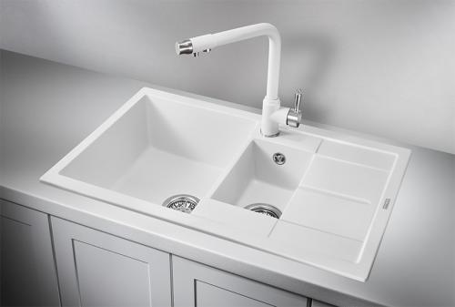 Кухонная мойка GRANULA 7802, АРКТИК (БЕЛЫЙ), кварц