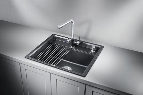 Кухонная мойка GRANULA KS-6003, ШВАРЦ (чёрный металлик), кварц