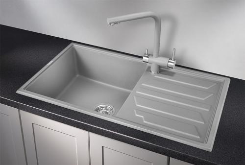 Кухонная мойка GRANULA 8601, АЛЮМИНИУМ, кварц