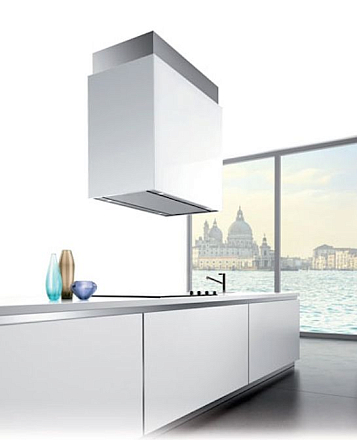 Falmec Design+ LAGUNA isola 60 inox vetro bianco (800)