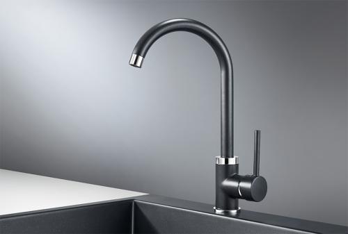 Кухонный смеситель GRANULA 2125, ШВАРЦ (чёрный металлик)