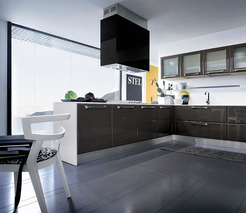 Falmec Design+ LAGUNA isola 90 inox vetro nero (800)