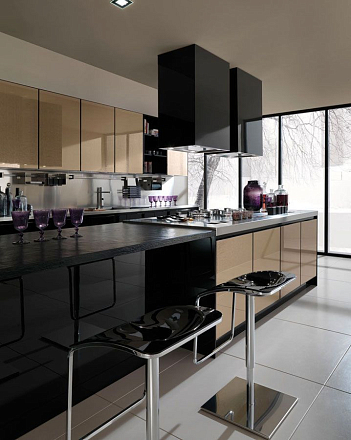 Falmec Design+ LAGUNA isola 60 inox vetro nero (800)