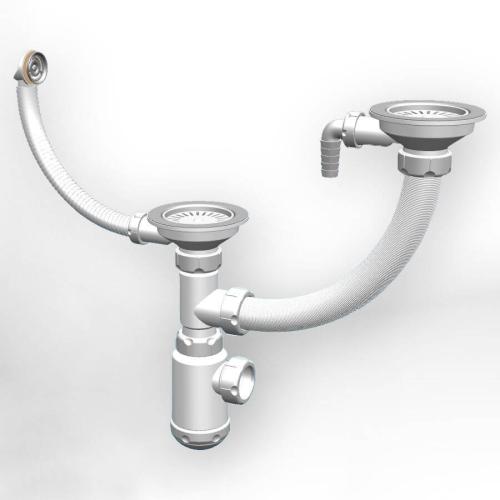 Сифон двойной GRAND 31/2 с круглым переливом и винтом и отводом металл.(341-11-24) Сифон двойной GRAND 31/2 с круглым переливом и винтом и отводом металл.(341-11-24)