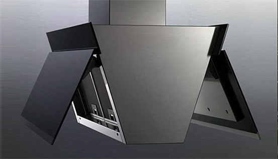 Falmec Design+ BUTTERFLY isola 90 inox vetro nero (800)