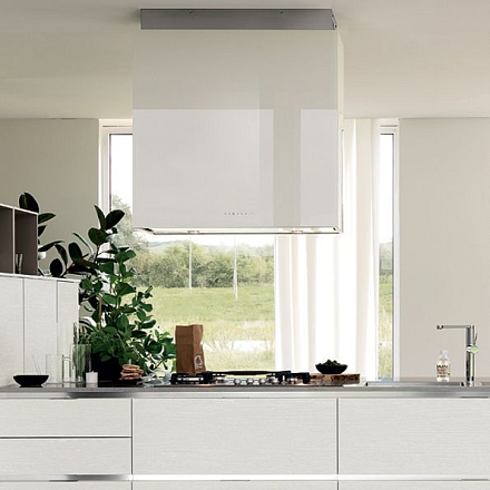 Falmec Design+ LAGUNA isola 90 inox vetro bianco (800)