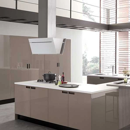 Falmec Design+ BUTTERFLY isola 90 inox vetro bianco (800)