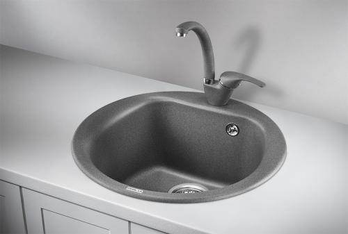 Кухонная мойка GRANULA 5101, ГРАФИТ (ЧЁРНО-СЕРЫЙ), кварц