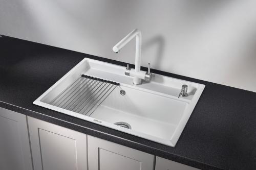 Кухонная мойка GRANULA KS-7301, АРКТИК (БЕЛЫЙ), кварц