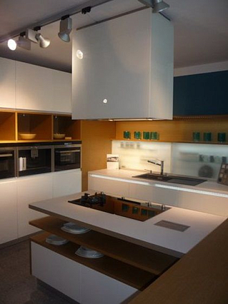 Falmec Design+ LAGUNA isola 90 inox vetro bianco (800)