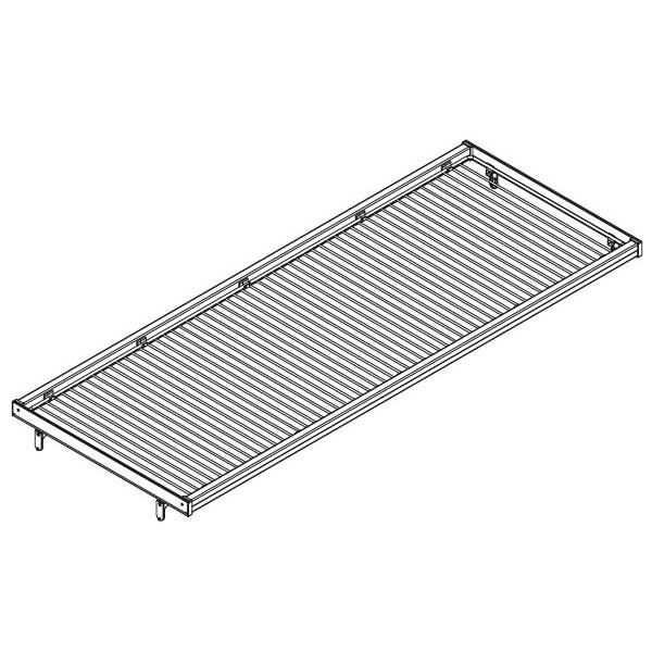 Сетчатая полка в базу 1200 с алюминиевой рамкой, отделка хром