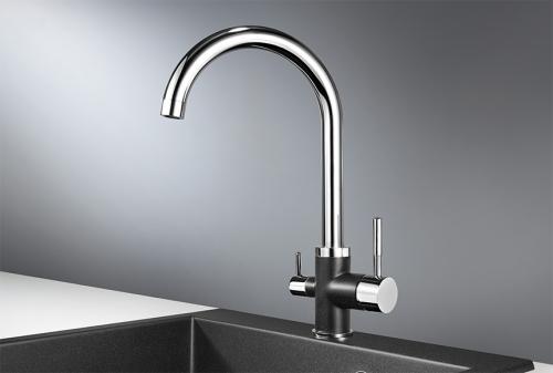 Кухонный смеситель GRANULA 3168, XРОМ/ЧЁРНЫЙ