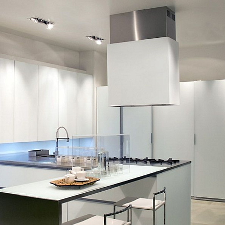 Falmec Design+ LAGUNA isola 90 inox vetro bianco (800)