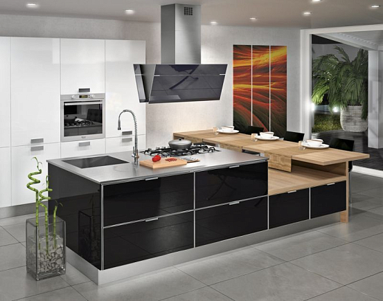 Falmec Design+ BUTTERFLY isola 90 inox vetro nero (800)