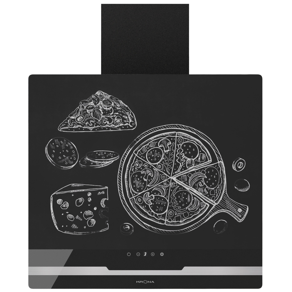 KRONA DOMENIKA 600 BLACK/INOX S вытяжка кухонная