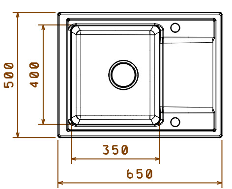 Кухонная мойка GRANULA HI-65, ПЕСОК/БРЮТ,ГИБРИД  кухонная мойка , кварц
