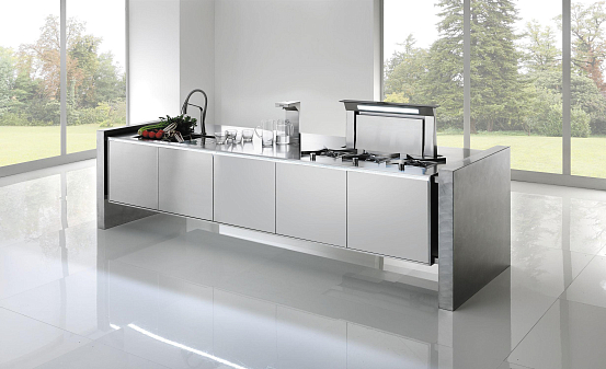 Falmec Design+ DOWN DRAFT tavolo 120 inox