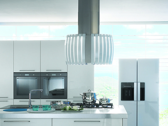 Falmec Design+ PRESTIGE isola 75 inox vetro bianco (800)