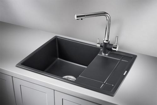 Кухонная мойка GRANULA 6501, ШВАРЦ (чёрный металлик), кварц