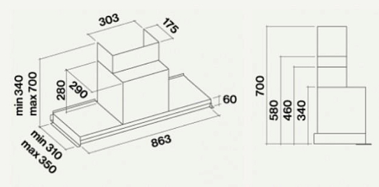 Falmec Design VIRGOLA BLACK 90 (600) old