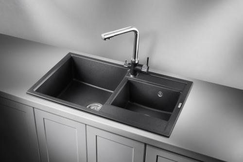 Кухонная мойка GRANULA 8201, ЧЁРНЫЙ, кварц