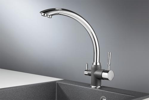 Кухонный смеситель GRANULA 3167, XРОМ/ГРАФИТ (ЧЁРНО-СЕРЫЙ)